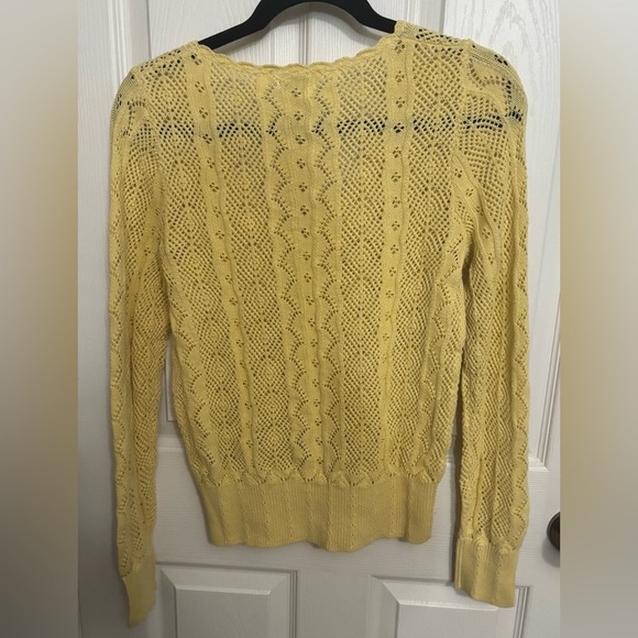 Sundance | Meadow Mornings Sweater Lemonade Yellow Pointelle Sz S - Picture 5 of 9